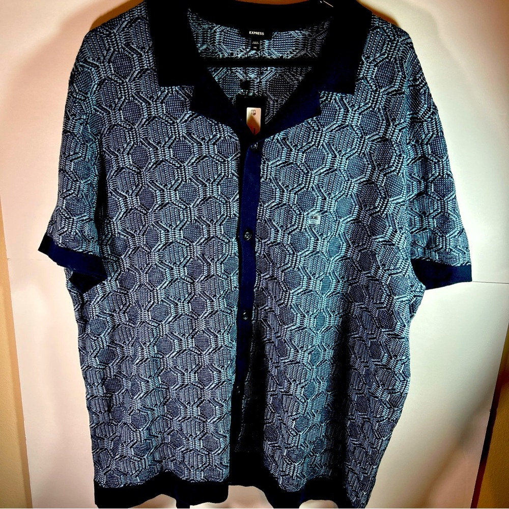 NWT Express Men’s Button short sleeve Knit Polo